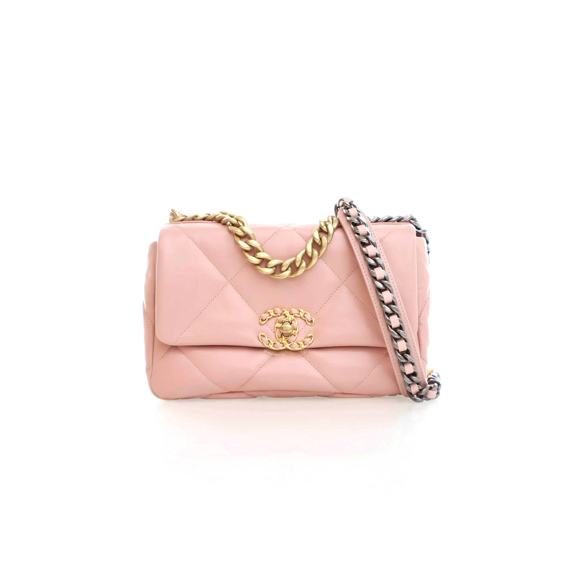 CHANEL 19 FLAP SMALL PINK GOATSKIN AS1160 (26*16*9cm)